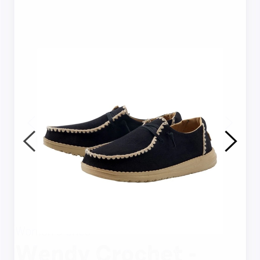 Hey Dude Wendy casual/ Wendy crochet Black and Tan size 10